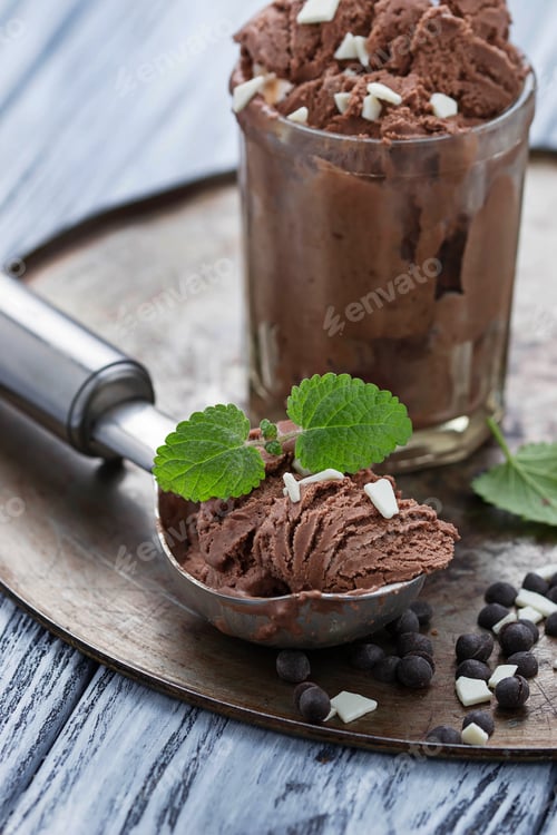 Preview: Chocolate ice cream with mint