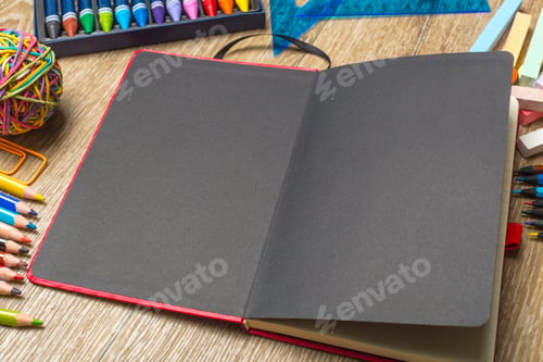 Preview: various colorful drawing tools. Mock up