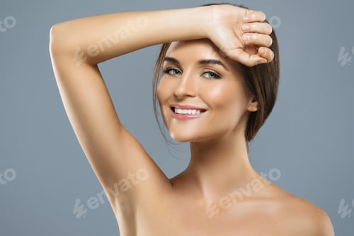Preview: Portrait of young beautiful woman in studio