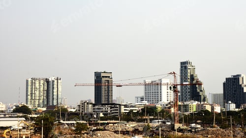 Preview: Lanscape Construction site and crane background