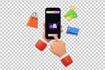 Preview: Shop on the Online Shopping Application 3D Icon