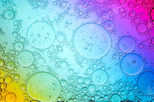 Preview: Transparent bubbles on rainbow background