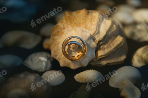 Preview: Close-up of two gold wedding rings for a wedding