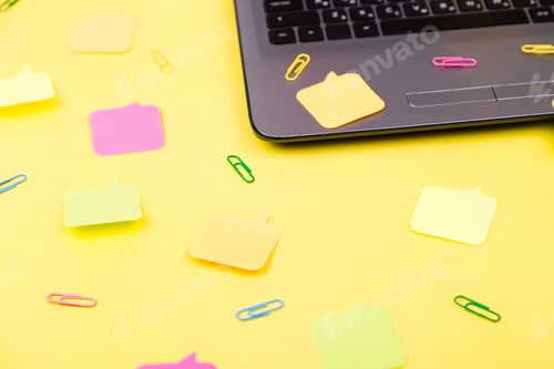 Preview: Notebook with stickers.