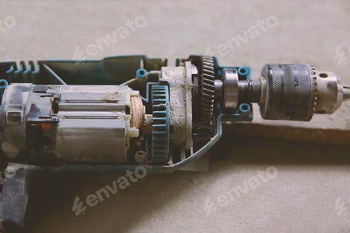 Preview: Close-up of the Inner Workings of Power Drill
