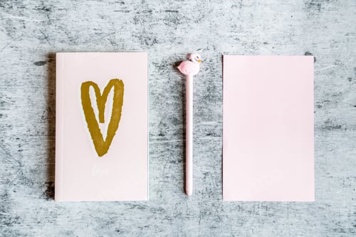 Preview: ⭐️⭐️⭐️ Nominated ⭐️⭐️⭐️
Desktop flatlay items: notebook with gold heart