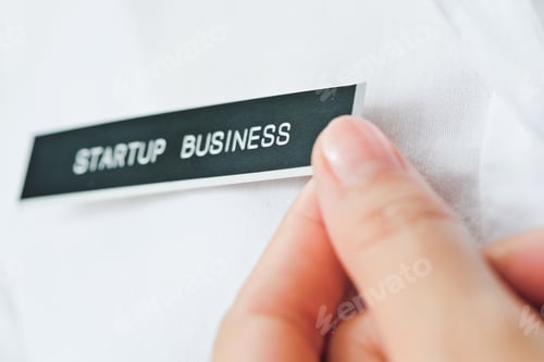 Preview: start up business label, business concept