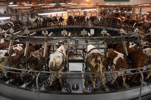 Preview: Milk Collector at Dairy Farm Background