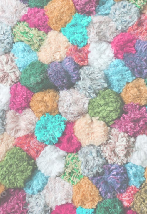Preview: Colorful background of fluffy wool yarn mini balls