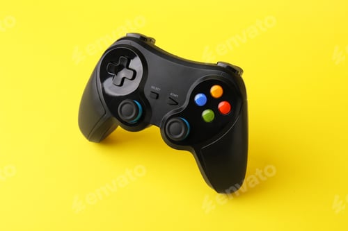 Preview: One wireless game controller on yellow background