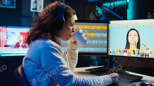 Preview: Photographer using editing software to edit photos