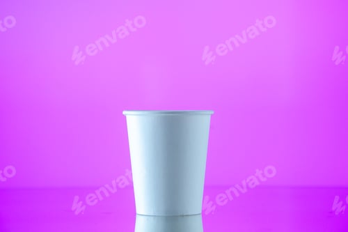Preview: front view paper water cup on pink background