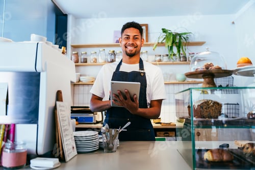 Preview: Barista working in a bar cafeteria