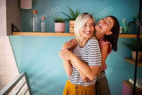 Preview: Happy beautiful women friends having fun, talking and smiling