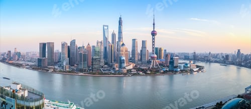 Preview: shanghai skyline panoramic view