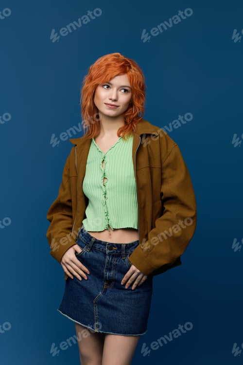 Preview: Spring fashion shines with a stylish young woman and vibrant red hair