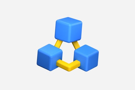 Preview: Blockchain Symbol 3D Illustration