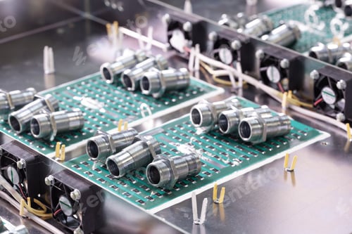 Preview: Close-up metal nuts and cylinders