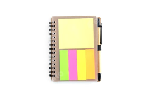 Preview: Blank Spiral Notebook with reminder paper isolated