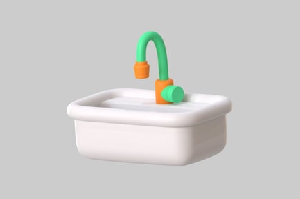 Preview: Colorful modern sink fixture cartoon