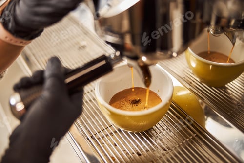 Preview: Delicious espresso made in cafe by professional barista