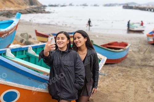 Preview: Friends taking a selfie on a beach