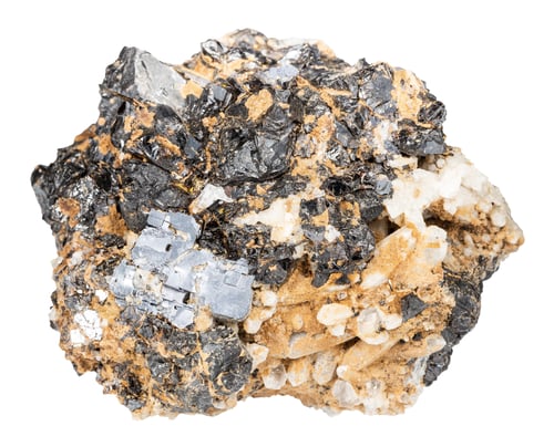 Preview: sphalerite with galena minerals in baryte isolated