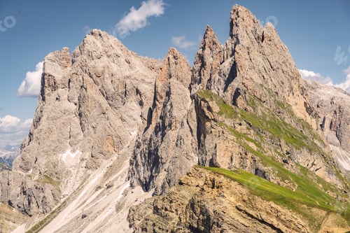 Preview: Idyllic Alps with high rocky and sandy mountain