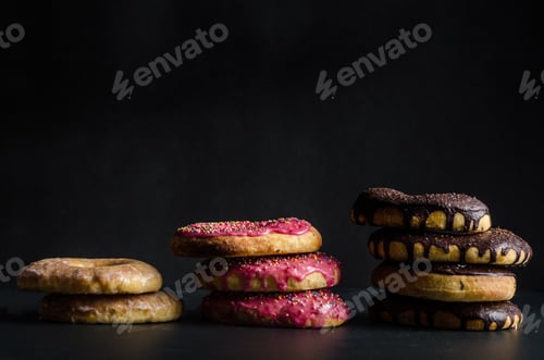 Preview: Stacked Donuts with Chocolate and Pink Frosting