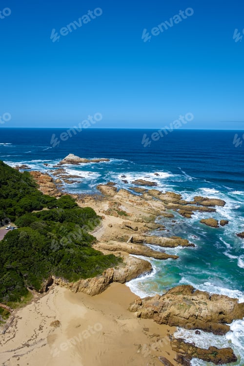 Preview: A panoramic view of the lagoon of Knysna, South Africa.beach in Knysna, Western Cape, South Africa