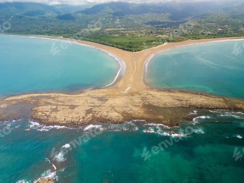 Preview: View of the Whale's Tail formation at Marino Ballena National Park in Costa Rica