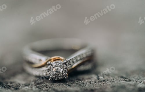 Preview: Engagement ring close up with space for copy