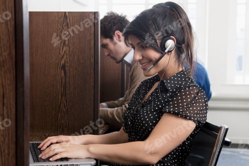 Preview: Portrait of call a call center operator