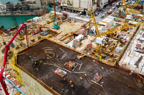 Preview: Yau Tong, Hong Kong 18 September 2020: Top view of construction site