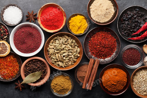 Preview: Various spices in bowls