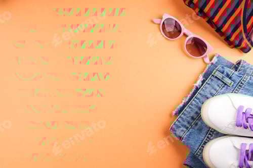 Preview: Stylish Summer Clothing and Accessories Lay Flat Still