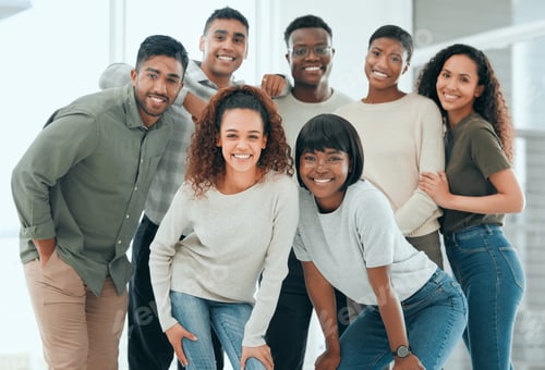Preview: Shot of a diverse group of people standing together after group therapy