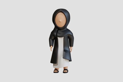 Preview: Muslim Woman 3D Character Relaxed Standing