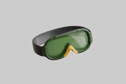 Preview: Green gaming goggles with yellow detail