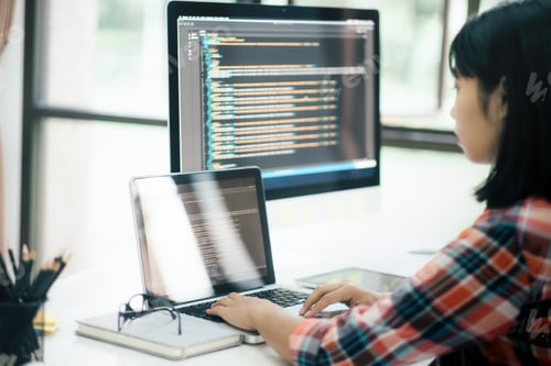 Preview: Programmer and UX UI designer working in a software development and coding technologies.