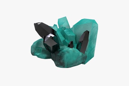 Preview: Polished emerald green crystal cluster formation