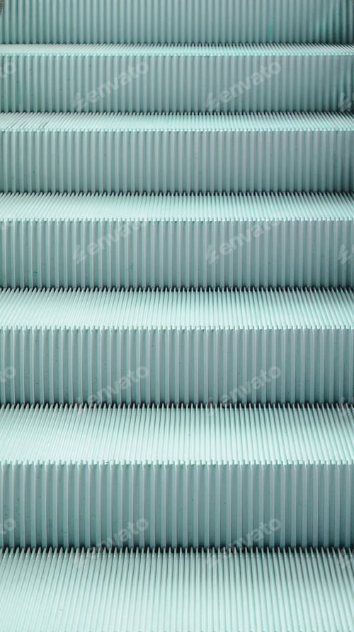 Preview: Light blue escalator pattern, close-up step, texture