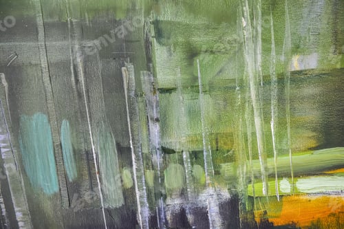 Preview: Close up detail of brushstrokes in acrylic and oil paint on an artist's palette.