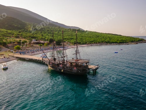 Preview: Panoramic view of Ksamil, Albanian Riviera. Ksamil islands are located near the Saranda.