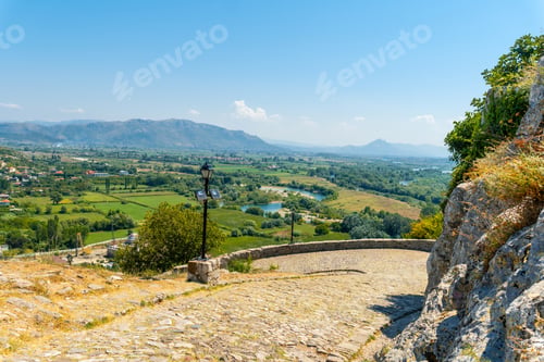 Preview: Trail up to the wall of Rozafa Castle in the city of Shkoder. Albania