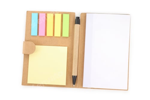 Preview: Open blank notebook isolated on white background