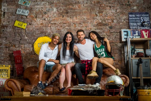 Preview: Group of friends partying at home