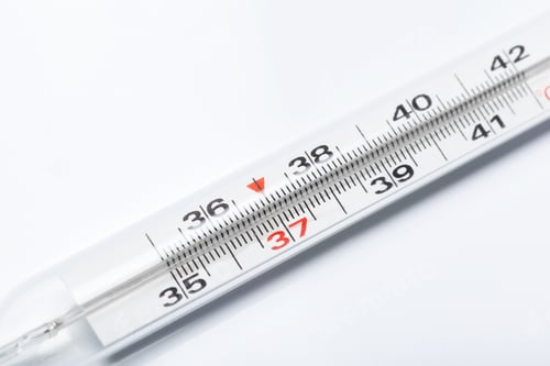 Preview: mercury thermometer, isolated on white background