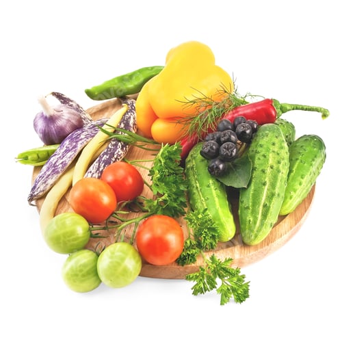 Preview: Vegetables on a round board