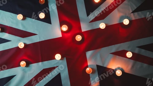 Preview: Mourning candles on Queen Elizabeth's flag of England